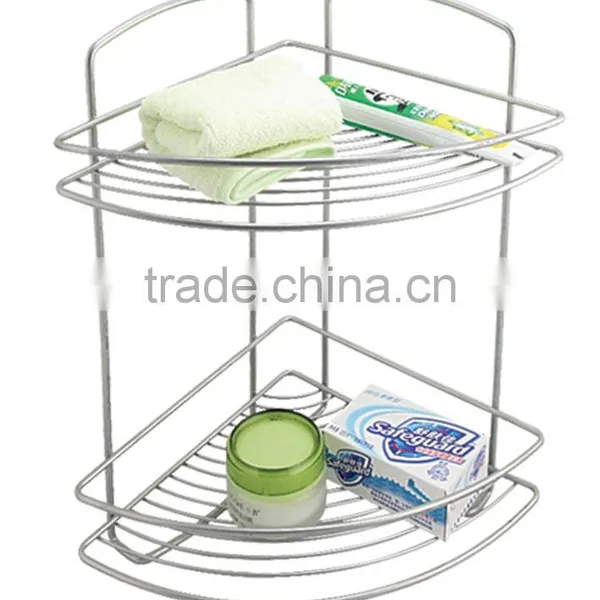Multi-functional wire metal/ stainless steel 2-tiers corner hold rack