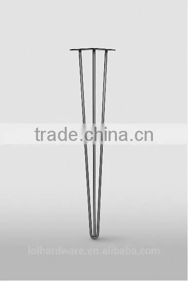 Hot Sale Iron Black 3 Rod 28 Inch Metal U Shape Table Leg photo-4