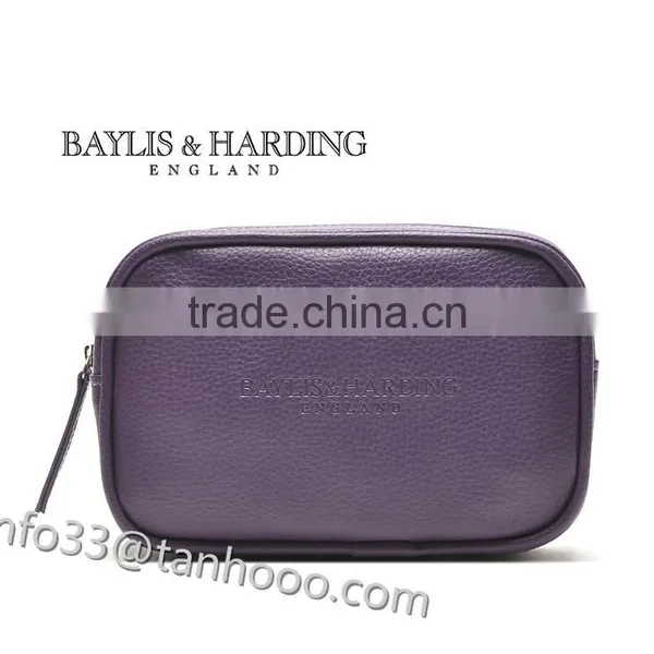 Hot Sell Fashion Ladies Beautyful Genuine Leather Make up Bag With Zipper photo-2