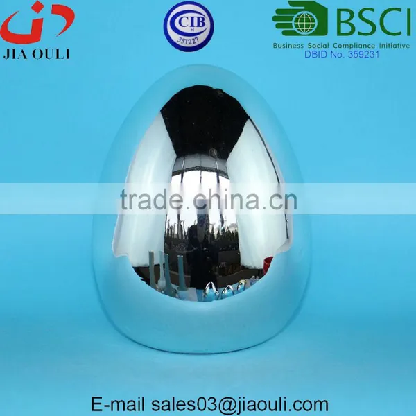 Easter Decoration Silver Ceramic Egg photo-2