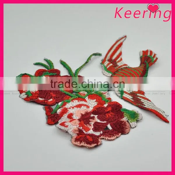 3D Bird Flower Embroidery Patch for Clothing WEF-535 photo-3