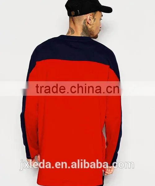 2016 Summer Fashion Men Hip Hop Style 50 Coton / 50 Polyester Longline Long Sleeve T-shirt OEM photo-2