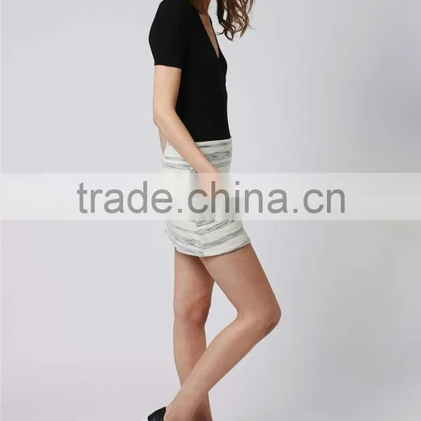Latest Design Fashion Petite Stripe Boucle Skirt Woolen Mini Skirts Custom Made Fashion Skirt photo-5