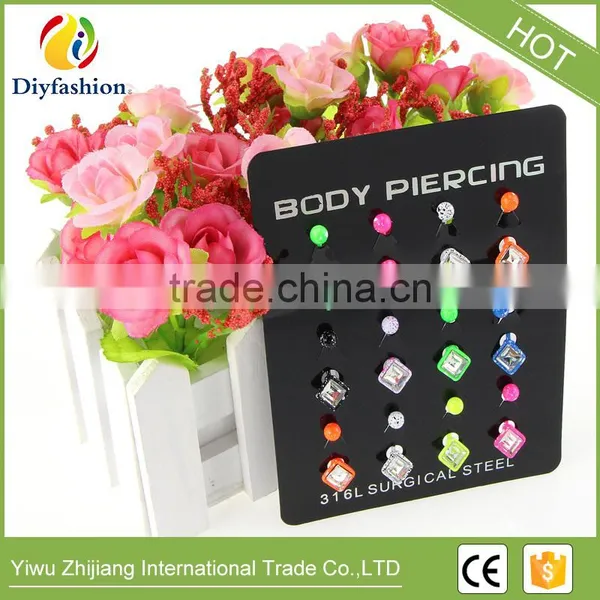 Fluorescence Surgical Trendy Stainless Steel Square Shape Belly Button Ring Sexy Body Piercing Jewelry photo-6