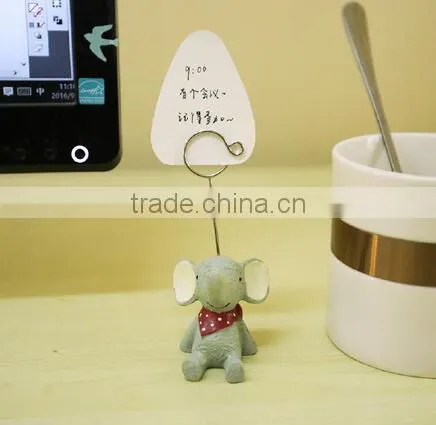 Novel Cute Cartoon Animal Shape Name Card Paper Clips Stand Resin Craft for Logo Custom photo-4