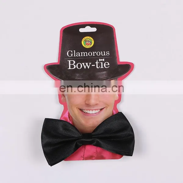 Solid Color Satin Party Mens Silk Bowtie photo-2