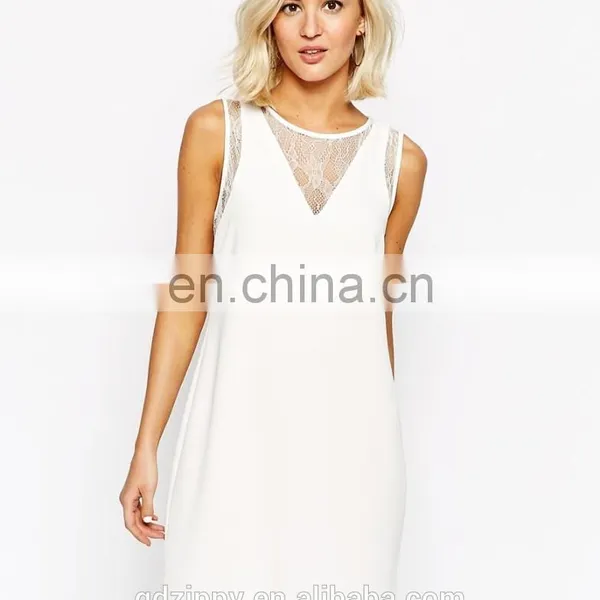 2015 New Model Bridesmaid White Lace Detail Girl Dress, Latest Dress Designs for Ladies photo-3