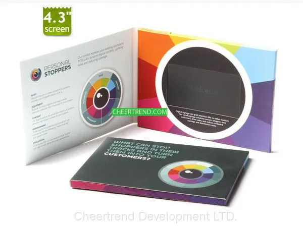 A4 , A5 Red Video Booklet Rechargeable LCD Video Mailer For Business photo-5
