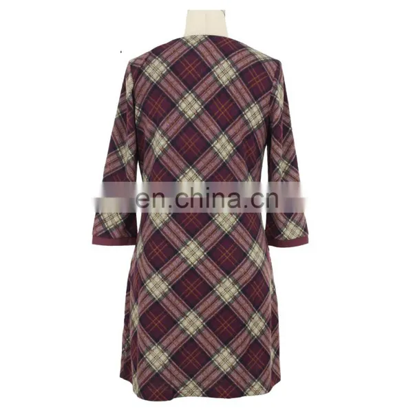 2017 Benancy Check Print Autumn Dress Guangzhou Benancy Clothing photo-2