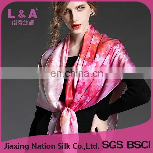 Hot 100%silk Scarf Square Scaves Shawl for Women