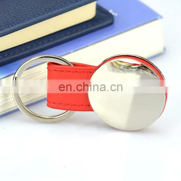 Custom Art and Crafts Bulk Cheap Fancy Blank pu Car Leather Metal Keychains With Logo photo-3