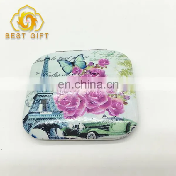 Purse Handbag Double Cosmetic Souvenir Compact Square Mirror photo-3