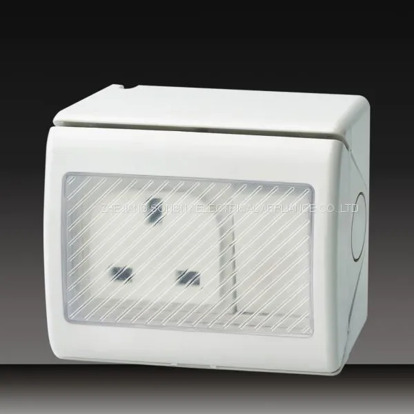 Waterproof Push Button Wall Switch Socket With Protected Cover photo-3