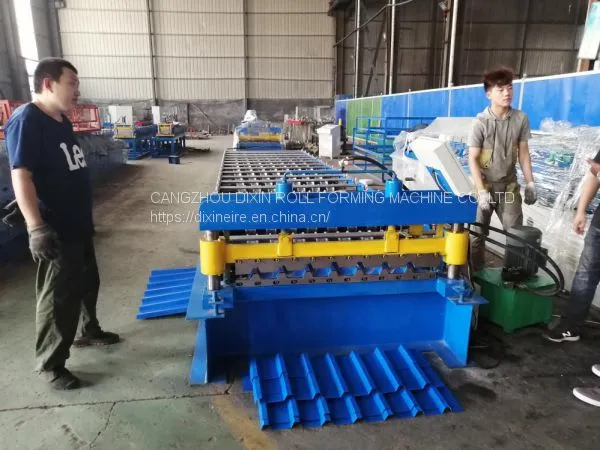 Color Steel Trapezoidal Metal Roofing Sheet Roll Forming Machine Design Manufacture photo-2