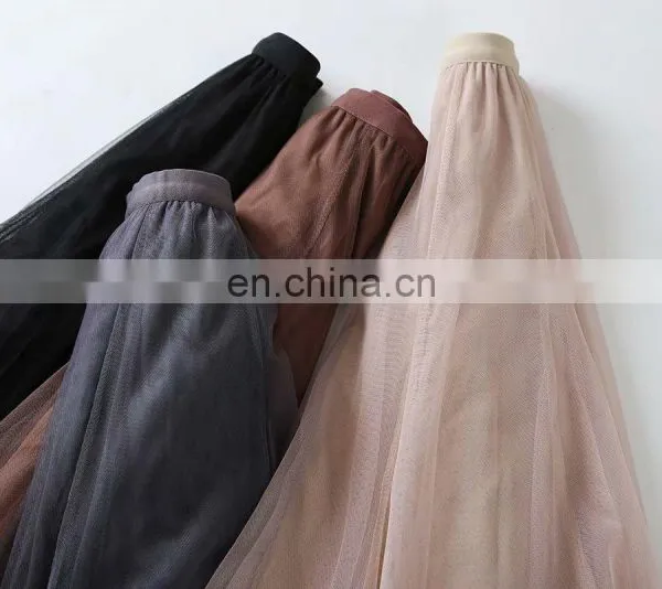 Hot Sales Autumn Women Retro Style Solid Color Skirts Ladies Big Hem Pleated Long Skirts Women's Skirts photo-3