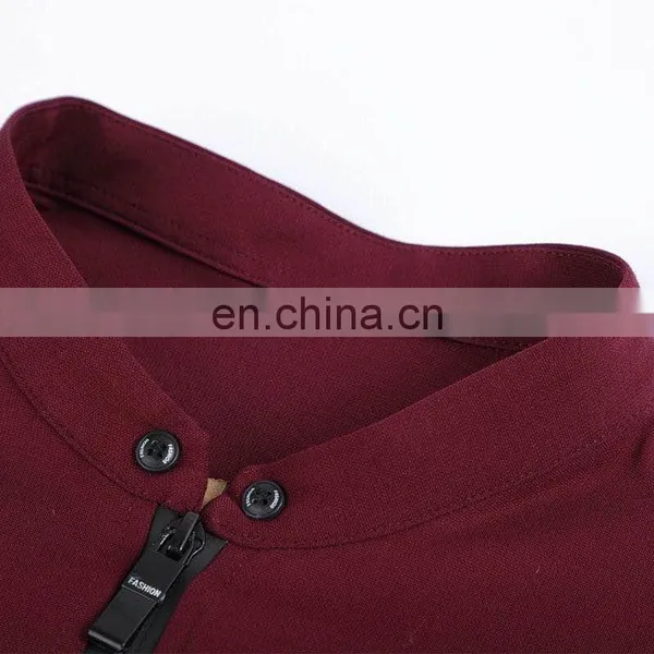 Mens Fashion Style Cotton City t Shirts With Zipper photo-4