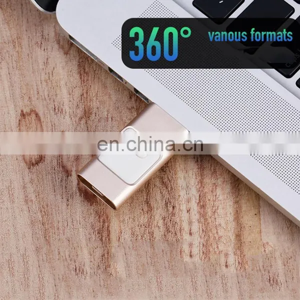 2019 New Product 3 in 1 64G Mobile Phone Custom Otg USB Flash Drive for Iphone 5 6 6s 7 7plus IOS / Android photo-4