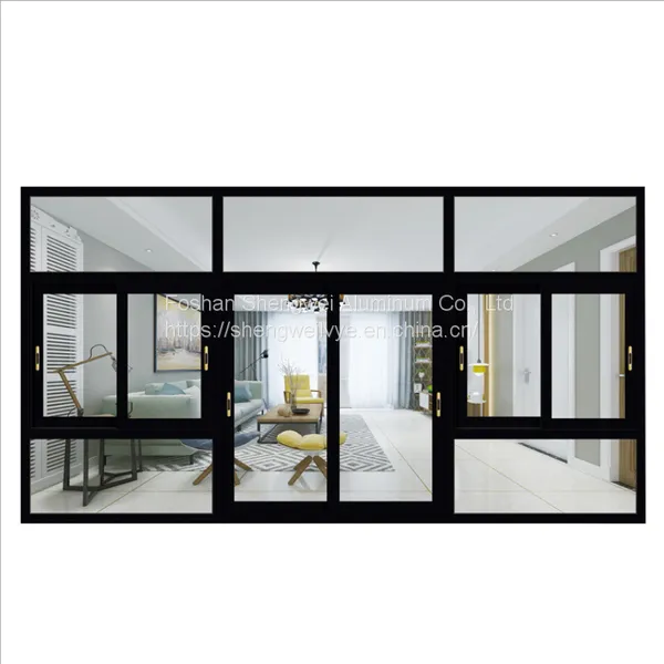 China Factory Aluminum Frame Double Glass Grill Design Cheap French Sliding Window