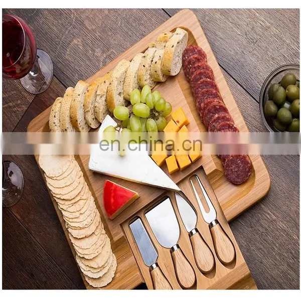Wholesale Wooden Cheese Board Cutting Board With Drawer For Kitchen Use photo-5