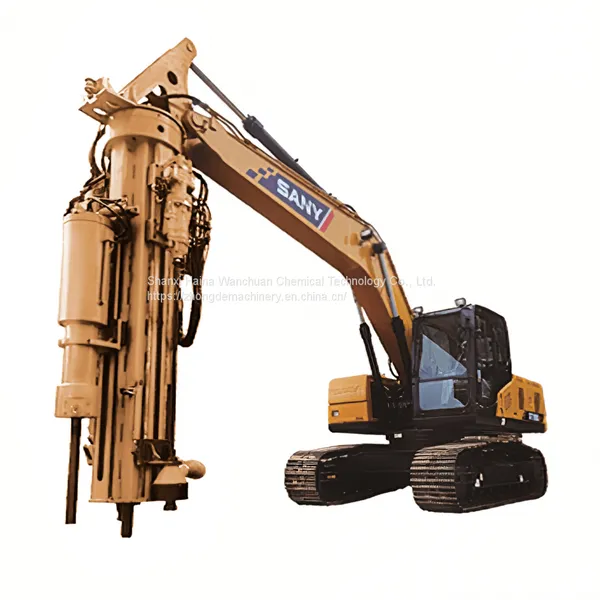 A Drilling and Hydraulic Rock Splitting Machine Mounted on an Excavator for Mining Rocks photo-1