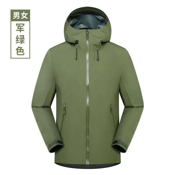 Customized Zipper Hard Shell Sports Jacket Waterproof 10000mm Breathable Outdoor Windbreaker Stand Hooded Jacket Running photo-5