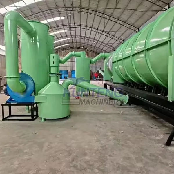 Continuous Biochar Making Machine Rotary Pyrolysis Machine Kiln Carbonization Furnace to Make Graphene EPC photo-3