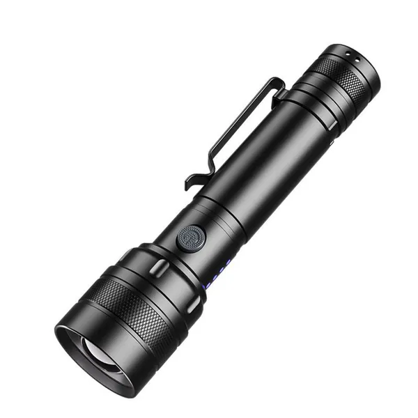 Wholesale T6 LED Flashlight Telescopic Zoom 280LM Rechargeable Torch With 4-level Battery Indicator IPX4 Waterproof for Daily Carry Camping