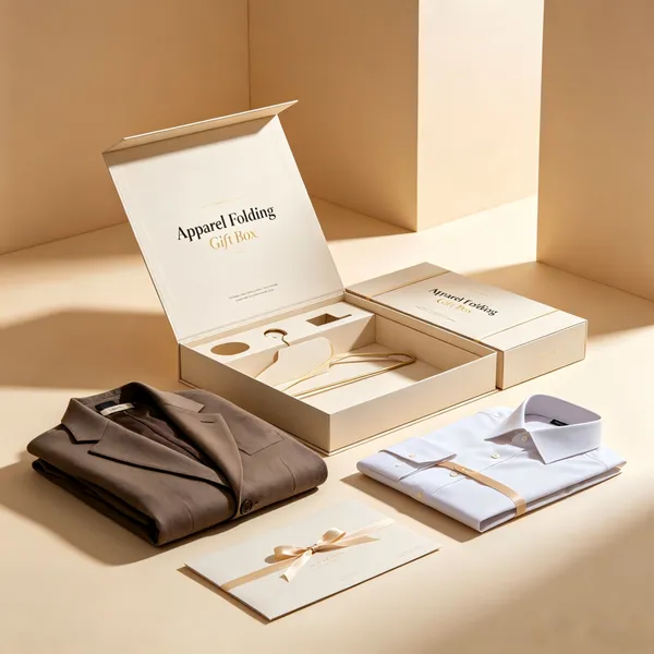 Apparel Folding Gift Box Custom Logo Luxury Paper Packaging Box for Clothing Shirt Garment photo-2