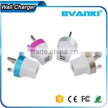 2016 Hot New Arrivals Top Quality CE Approved Wholesale EU/US/UK/AU Plug 5V 2.1A Dual USB Travel Wall Charger With High Quality photo-2