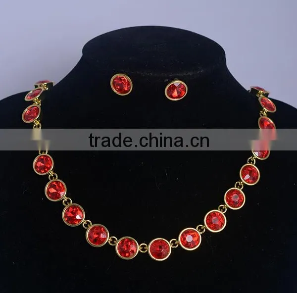 Dignified Crystal Chain Silver Fashion Jewelry Necklace Set photo-3