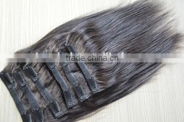 2015 Hot Selling Double Drawn Thick Ends Clip In Hair Extension photo-4