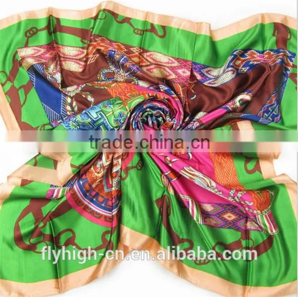 Factory Price Cheap Gift Silk Chiffon Custom Silk Square Scarf photo-3