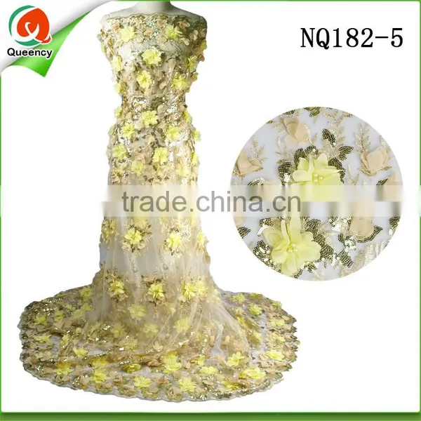 Beaded and Sequined African Lace Fabrics Purple NQ182-6 Embroidered Tulle Lace photo-6