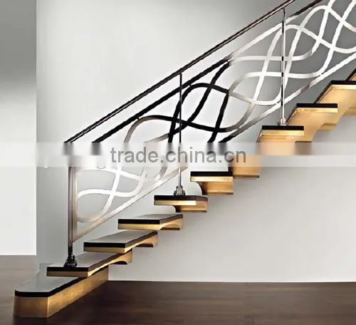 Factory Supply Indoor Hand Railing Balcony Railing Designs Used Wrought Iron Stair Railing