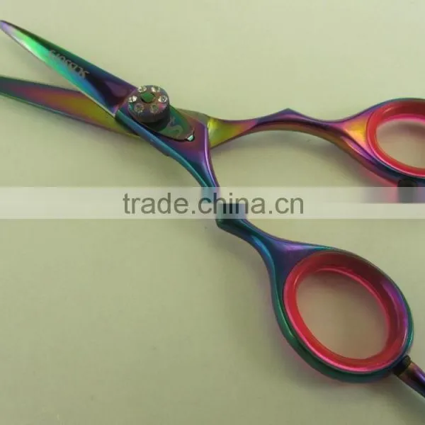 Left Handed Titanium Color Barber Scissors 6" photo-3