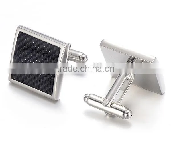 Framed Black Carbon Fiber Cufflinks