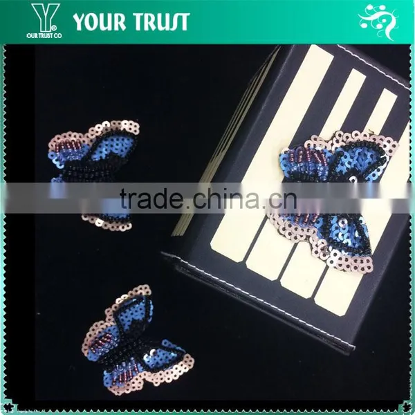 Decorative For Dress Sprakling Butterfly Sequin Applique Patch photo-2