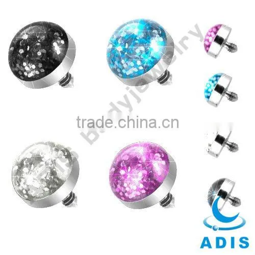 Dermal Anchor Piercing Components With Gitter Powder