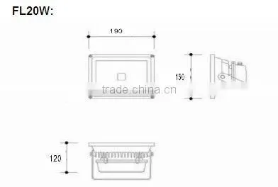 Factory Price Shenzhen 20w Led Flood Light Ip65Floodlight Aluminum Alloy photo-2
