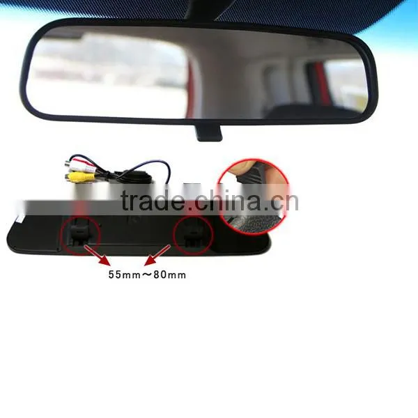 Universal 4:3 Display Ultra Slim Clip On 4.3" Rearview Mirror With 2 Video in photo-5