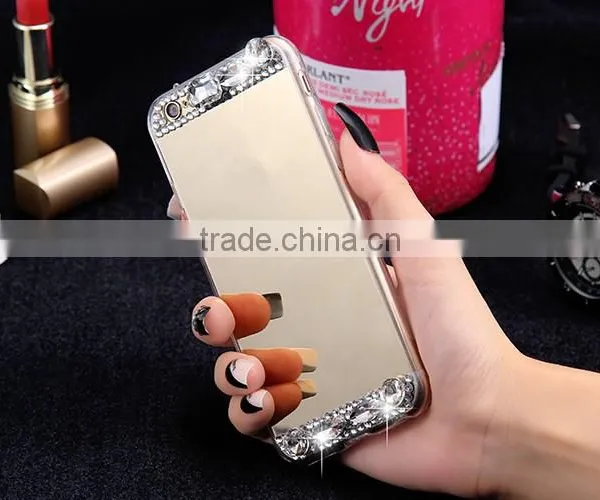 Mirror Case for Iphoen 6 6 Plus 5s Luxury Gold Bling Diamond Soft TPU Case Ultra Slim Phone Back Cover photo-5