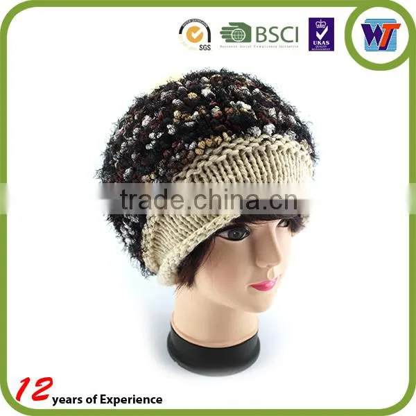Pom Pom Baggy Knitted Beanie,custom Knitted Cuff Beanie Hat,knit Hat With Ball Top photo-2