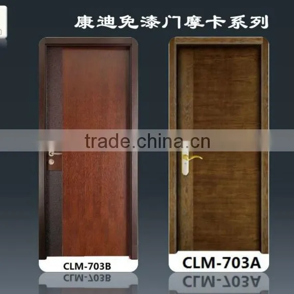MDF Solid Core Veneer Wood Door With Frame For Main Entrance Solid Wood Swing Door