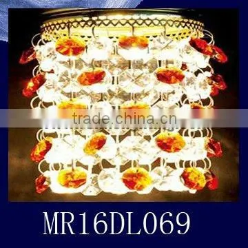 Double Colour Crystal&Steel Body Crystal Ceiling Lighting