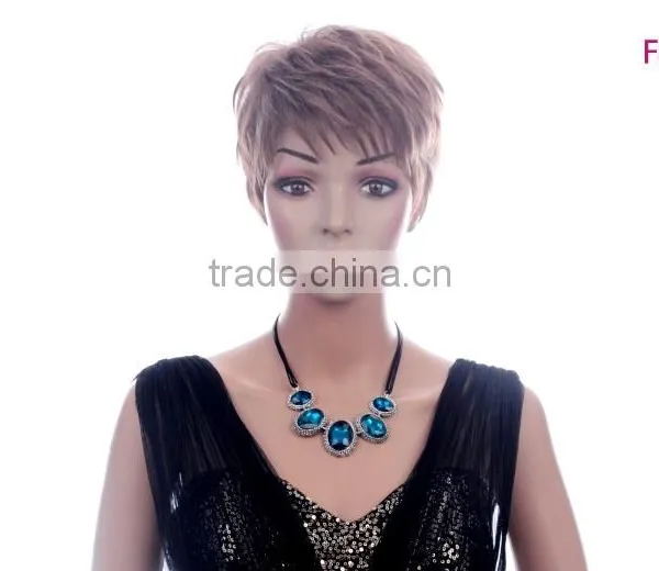 High Density Cheap Synthetic Women Short Bobo Wig Brown China Wig Supplier photo-2