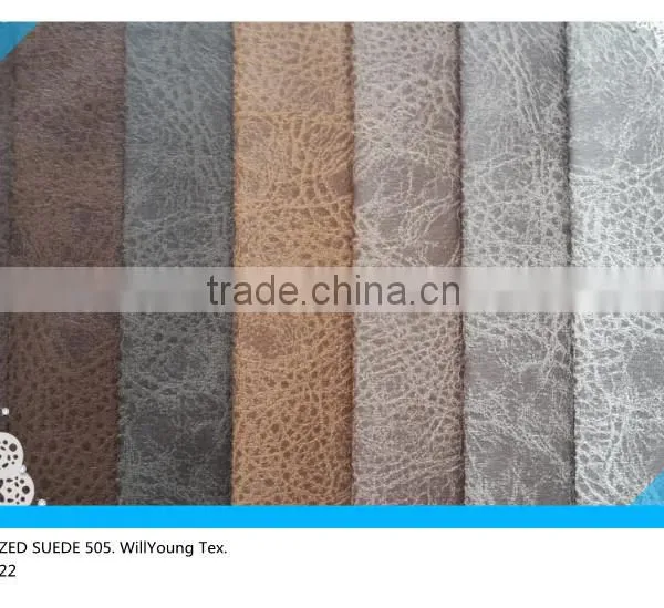 Bronzed,Printed Suede Fabric Laminated for Sofa Cover photo-3