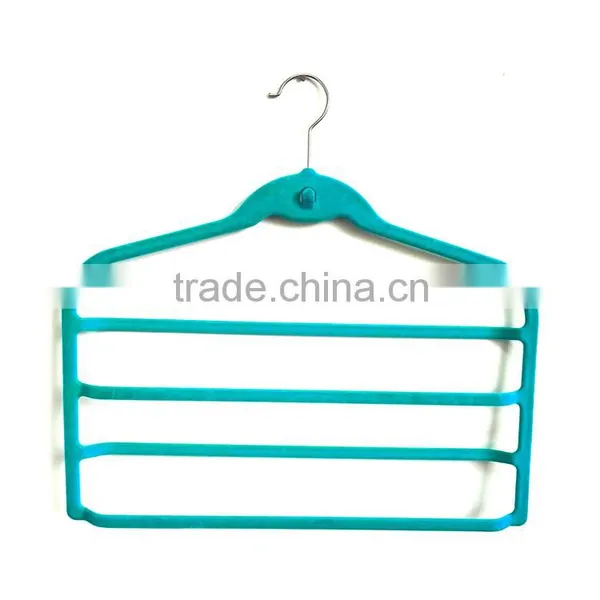 Anti-skidding Flocking Hangers ,plastic Pants Hangers for Clothes photo-2