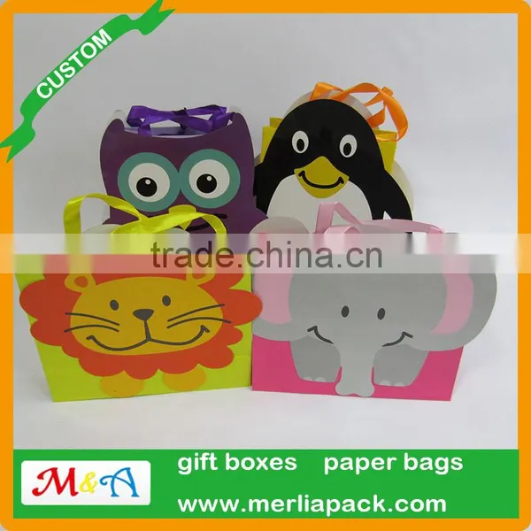 CMYK Printing Gift Wrap Bags Industrial Use Shopping Cartoon Elephant Bags photo-2