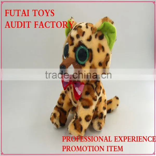 Big Eyes Plush Cat Soft Cat With Red Ribbon