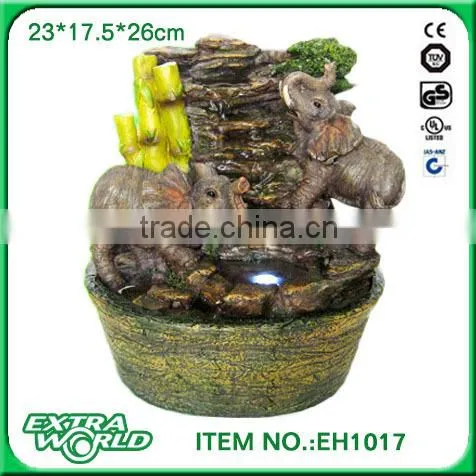 Home and Garden Elephant Water Fountain Resin Ornament